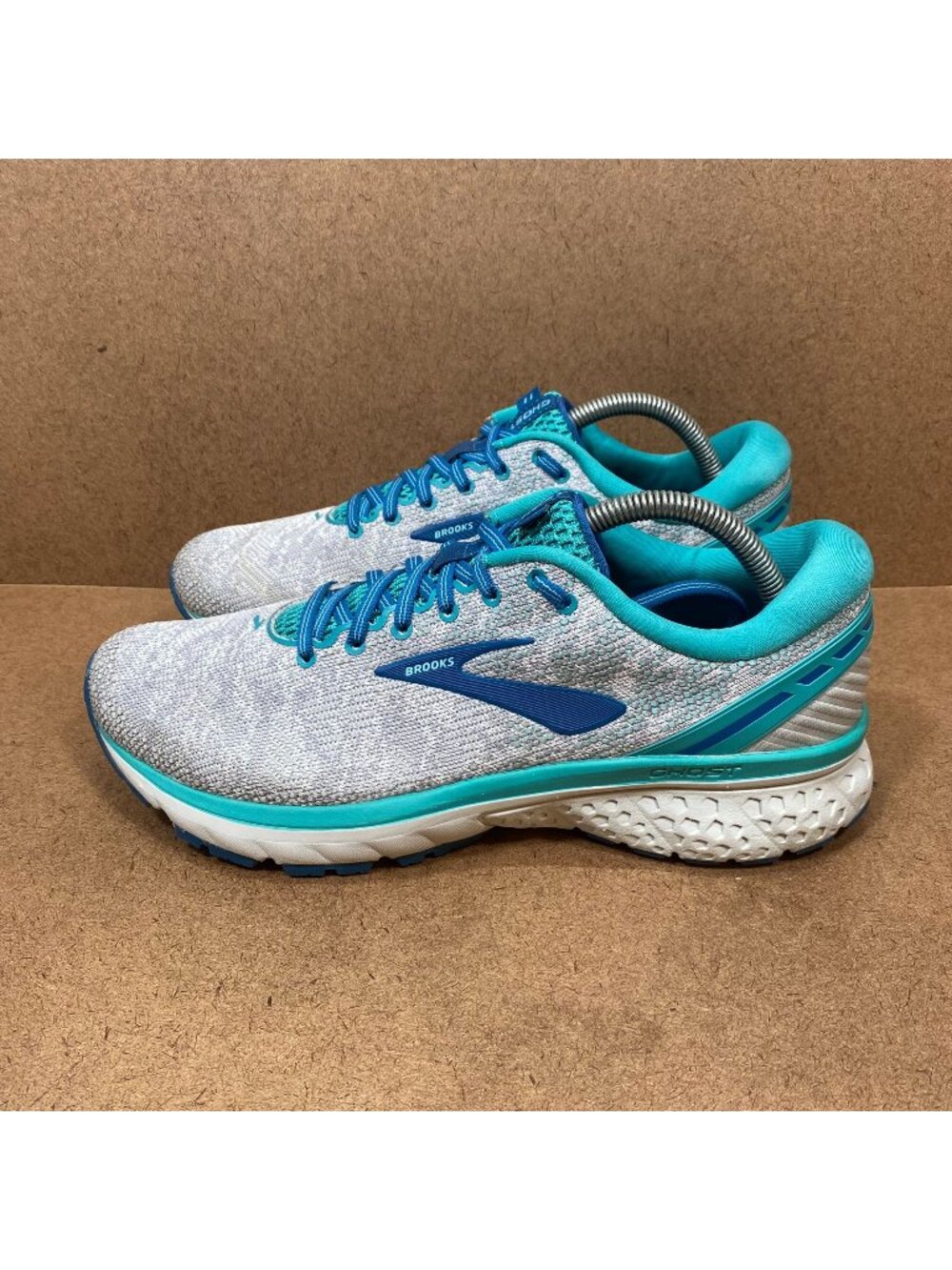Brooks Ghost 11 Womens Running Shoes Gray/Teal Size 10.5 M Cushion Sole Comfort